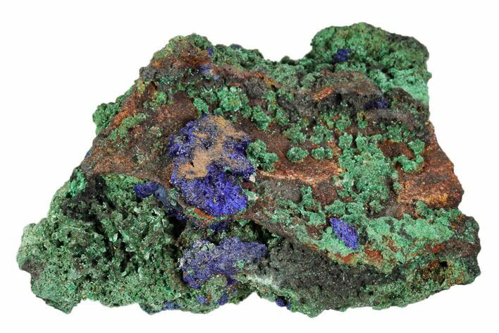 Sparkling Azurite and Malachite Crystal Cluster - Morocco #104381